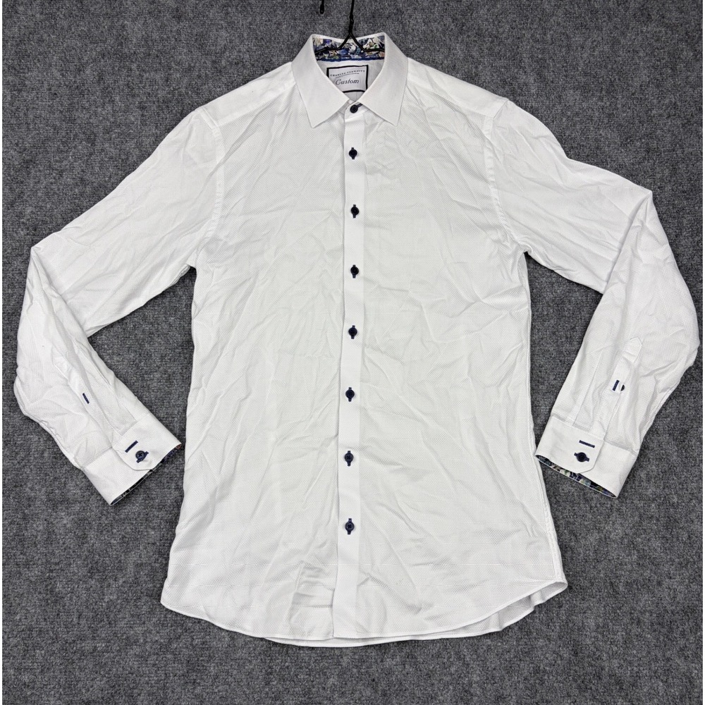 Charles Tyrwhitt Custom Dress Shirt Mens 15.75 34 Super Slim White Dobby Cotton
